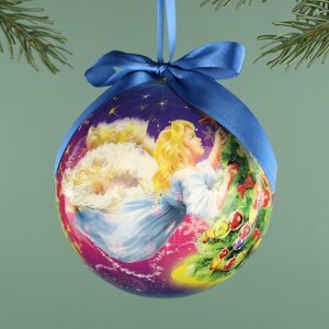 Пластиковый елочный шар Рождественские Ангелочки 12 см Незабудка фото 1