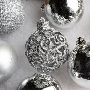 Набор пластиковых шаров Анданте 6 см серебряный, 16 шт Kaemingk фото 2