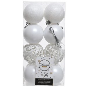 Набор пластиковых шаров Анданте 6 см белый, 16 шт Winter Deco фото 2