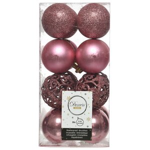 Набор пластиковых шаров Анданте 6 см розовый бархат, 16 шт