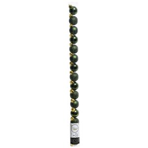 Набор пластиковых шаров Блеск 3 см зеленый бархат, 15 шт Kaemingk/Winter Deco фото 2