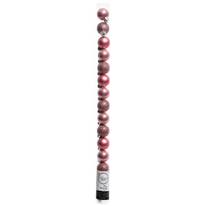 Набор пластиковых шаров Блеск 3 см благородный розовый, 15 шт Kaemingk/Winter Deco фото 2