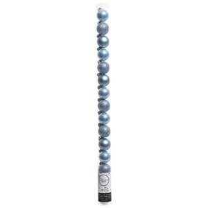 Набор пластиковых шаров Блеск 3 см голубой шелк, 15 шт Kaemingk/Winter Deco фото 2
