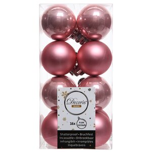 Набор пластиковых шаров Благородный Розовый 4 см, 16 шт, mix Kaemingk/Winter Deco фото 2