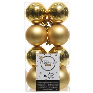 Набор пластиковых шаров Золотой 4 см, 16 шт, mix Kaemingk/Winter Deco фото 3