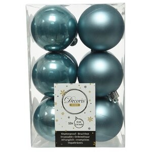 Набор пластиковых шаров Голубой Туман 6 см, 12 шт, mix