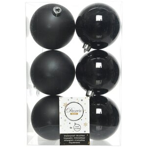 Набор пластиковых шаров Черный 8 см, 6шт, mix
