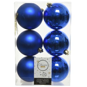Набор пластиковых шаров Синий Королевский 8 см, 6 шт, mix