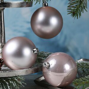 Набор пластиковых шаров Розовый Бутон 10 см, 4 шт, mix Kaemingk/Winter Deco фото 1