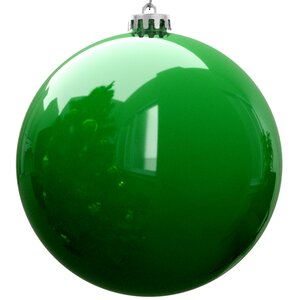 Пластиковый шар 20 см рождественский зеленый глянцевый Kaemingk/Winter Deco фото 1