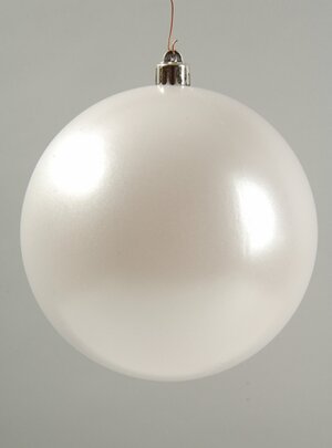 Пластиковый глянцевый шар 25 см, белый Kaemingk фото 1
