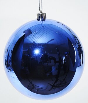 Пластиковый глянцевый шар 20 см, синий Kaemingk фото 1