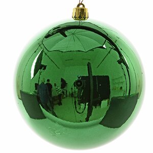 Пластиковый шар 20 см зеленый глянцевый Kaemingk/Winter Deco фото 1