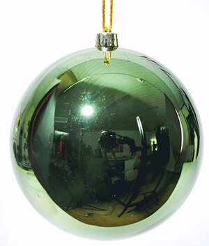 Пластиковый глянцевый шар 14 см темно-зеленый Kaemingk фото 1