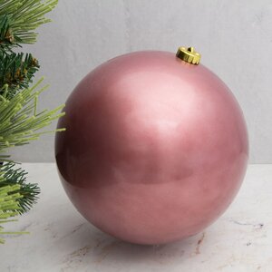 Пластиковый шар 20 см розовый бархат глянцевый