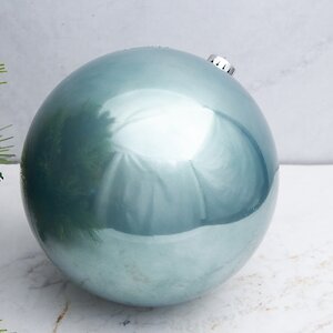 Пластиковый шар 20 см голубой туман глянцевый Kaemingk/Winter Deco фото 1