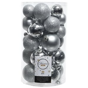 Набор пластиковых шаров Luminous - Серебряный, 4-6 см, 30 шт Kaemingk/Winter Deco фото 2