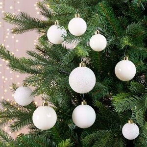Набор пластиковых шаров Luminous - Белый, 4-6 см, 30 шт Kaemingk/Winter Deco фото 3