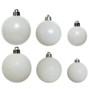 Набор пластиковых шаров Luminous - Белый, 4-6 см, 30 шт Kaemingk/Winter Deco фото 4