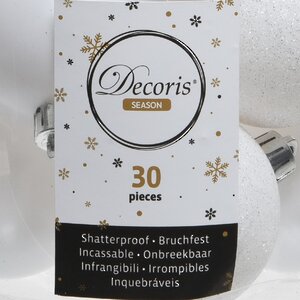 Набор пластиковых шаров Luminous - Белый, 4-6 см, 30 шт Kaemingk/Winter Deco фото 5