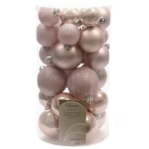 Набор пластиковых шаров Luminous - Розовый Бутон, 4-6 см, 30 шт Kaemingk/Winter Deco фото 2