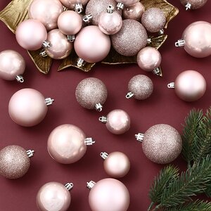 Набор пластиковых шаров Luminous - Розовый Бутон, 4-6 см, 30 шт Kaemingk/Winter Deco фото 1