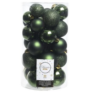 Набор пластиковых шаров Luminous - Зеленый Бархат, 4-6 см, 30 шт Winter Deco фото 2