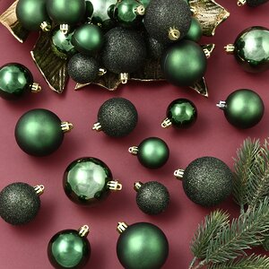 Набор пластиковых шаров Luminous - Зеленый Бархат, 4-6 см, 30 шт Winter Deco фото 1