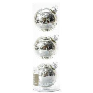 Набор стеклянных елочных шаров Совершенство 7 см серебряный, 3 шт Kaemingk фото 2