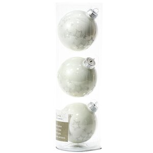 Набор стеклянных елочных шаров Совершенство 7 см белый, 3 шт Kaemingk фото 3