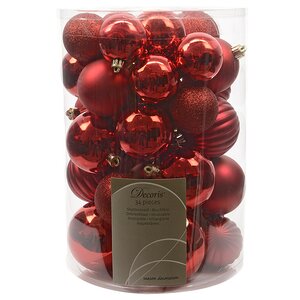 Набор пластиковых шаров Grande Collection - Красный 34 шт, mix Kaemingk фото 2