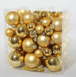 Набор пластиковых шаров Золотые искры 75 шт, mix Kaemingk фото 1