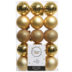 Коллекция пластиковых шаров Gracy - Gold 6 см, 30 шт, mix Winter Deco фото 2