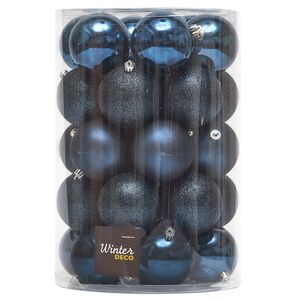 Набор пластиковых шаров Grande Collection - Синий Бархат, 8 см, 34 шт Winter Deco фото 3