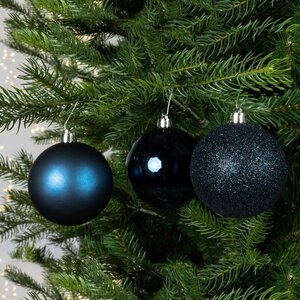 Набор пластиковых шаров Luminous - Синий Бархат, 8 см, 34 шт Kaemingk/Winter Deco фото 4