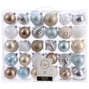 Набор пластиковых шаров Magic Suite: Морозный Рассвет, 6-7 см, 60 шт Kaemingk фото 1