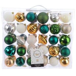 Набор пластиковых шаров Magic Suite: Драгоценный Блеск, 6-7 см, 60 шт Kaemingk фото 2