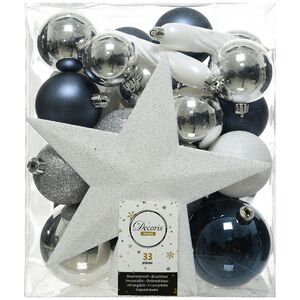 Набор елочных шаров с верхушкой Felicity - Полярная Ночь, 33 предмета Winter Deco фото 2