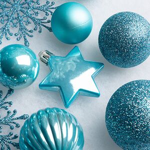  Набор пластиковых шаров Charmel 3-9 см голубая карамель, 40 шт Kaemingk фото 3