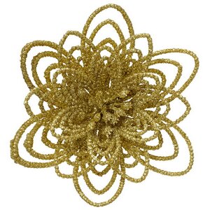 Декоративный цветок Аделис 10 см, золотой, 3 шт, клипса Kaemingk фото 1