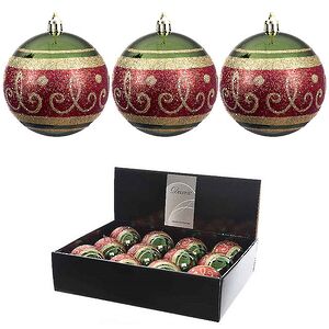 Набор пластиковых шаров Опера 8 см зеленый бархат, 12 шт Kaemingk фото 5