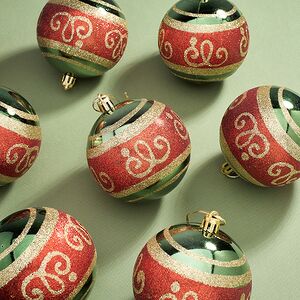 Набор пластиковых шаров Опера 8 см зеленый бархат, 12 шт Kaemingk фото 3