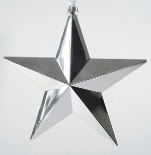 Игрушка для уличной елки Звезда 20 см серебряная, пластик Kaemingk фото 1