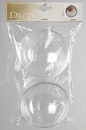 Шар пластиковый разъемный 10 см прозрачный, 2 шт, подвеска Kaemingk фото 2