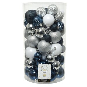 Набор пластиковых шаров Viva Grande: Полярная Ночь 4-8 см, 100 шт Kaemingk фото 1