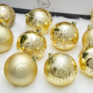 Набор пластиковых шаров Christmas Salute: Золотой 10 см, 36 шт Kaemingk фото 2