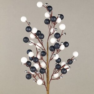 Декоративная ветка с ягодами Эннис: Полярная Ночь 60 см Winter Deco фото 1