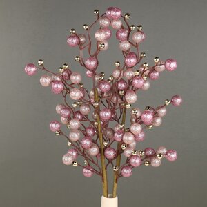 Декоративная ветка с ягодами Эннис: Розовые Облака 60 см Winter Deco фото 4