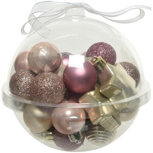 Набор елочных мини-украшений Christmas Gift: Розовые Облака, 30 шт, пластик Kaemingk фото 2