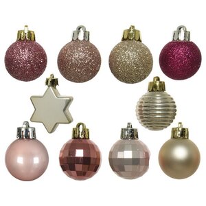 Набор елочных мини-украшений Christmas Gift: Розовые Облака, 30 шт, пластик Kaemingk фото 3